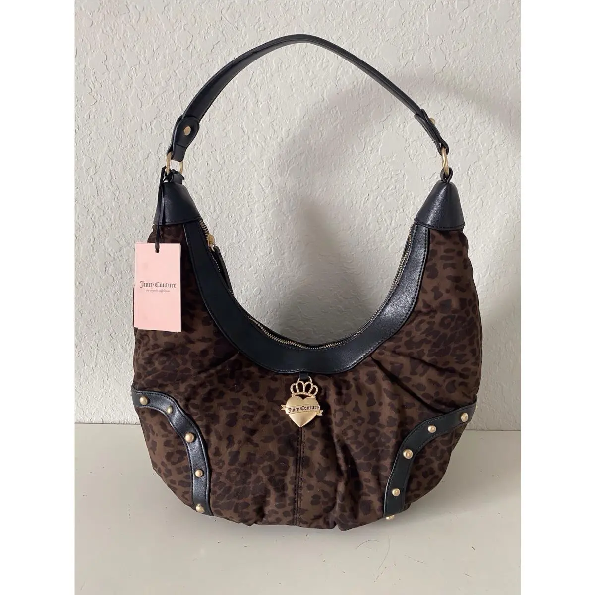 Retro Glam Hobo Coho Handbag in Chocolate Leopard Animal Print by Juicy Couture
