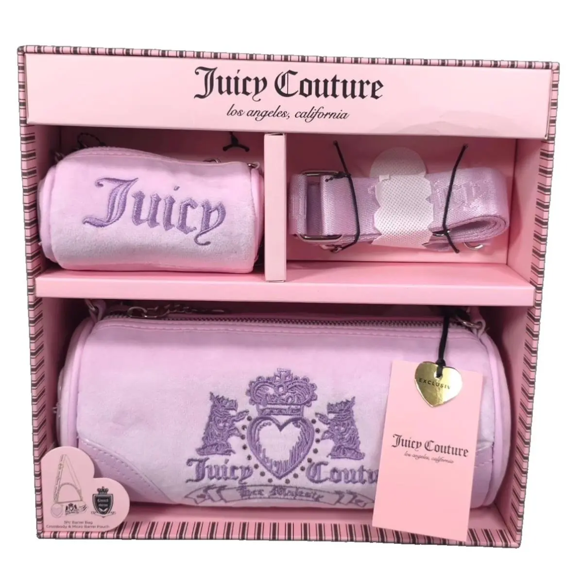 Women’s 3 Pc Velvet Crossbody Lila Mist G11JCE76MX-LM by Juicy Couture