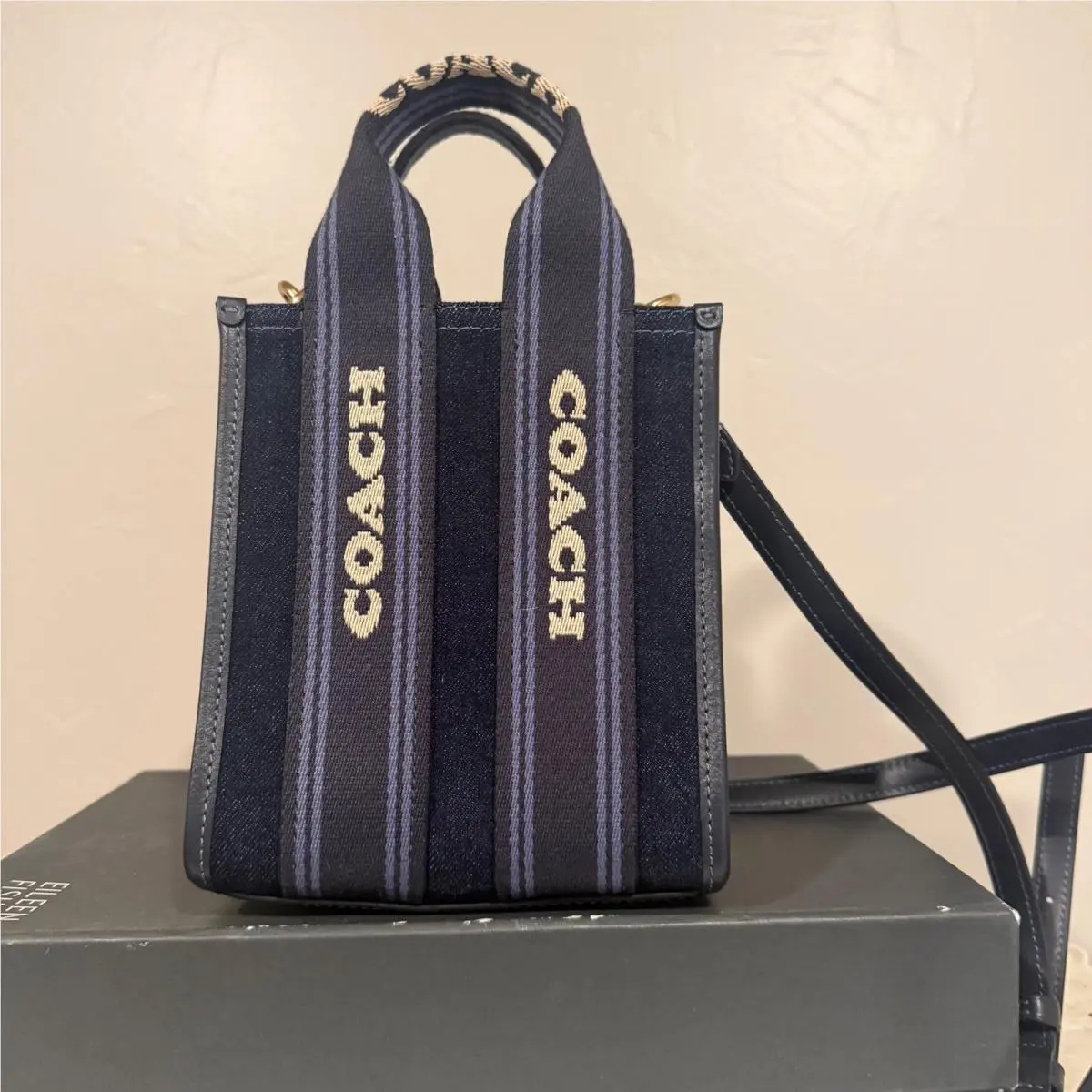 Smith Mini Tote Women Small Dark Denim CCL74 Logo Crossbody Bag by Coach
