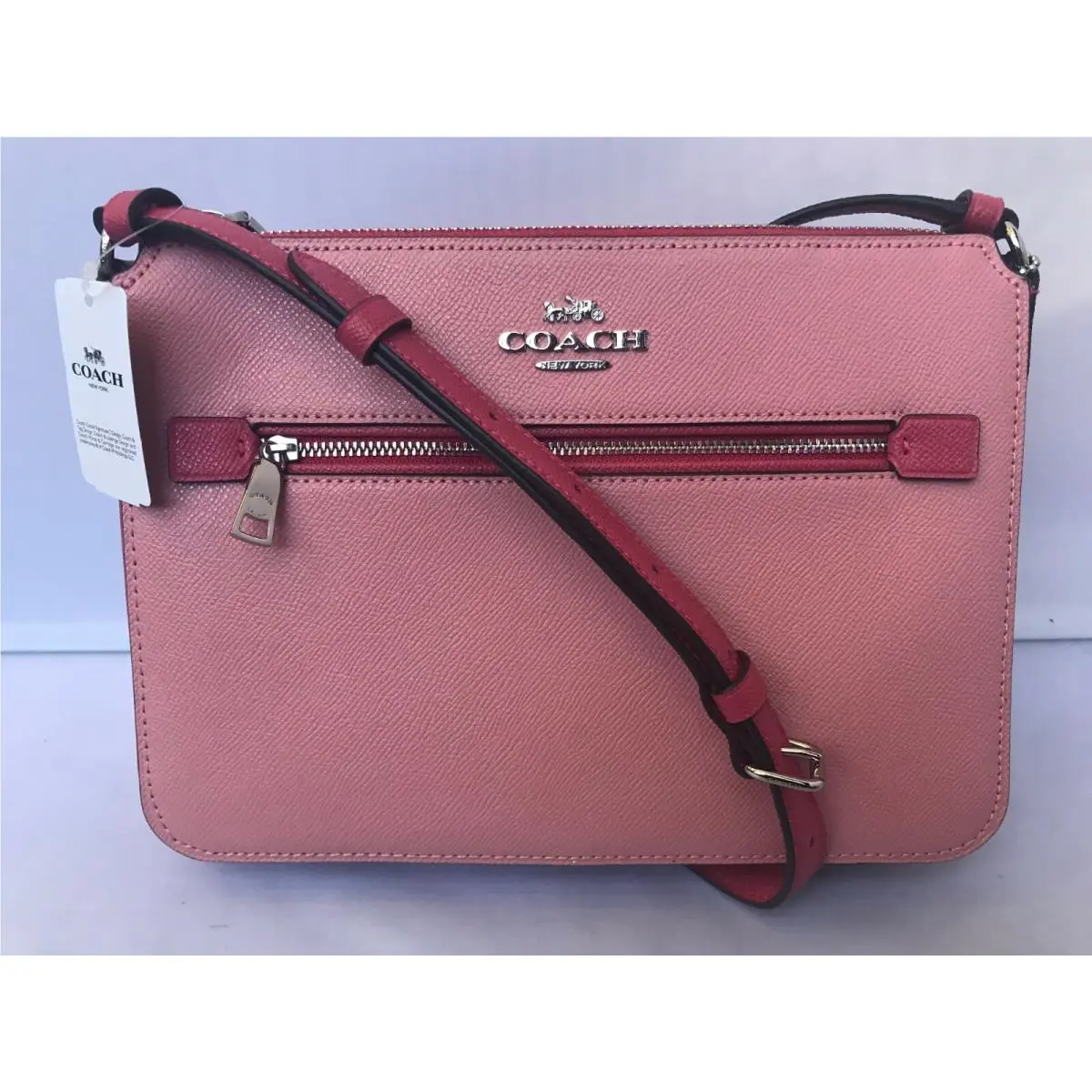 91149 Gallery File Bag Colorblock Crossgrain Leather Light Blush Multi by Coach