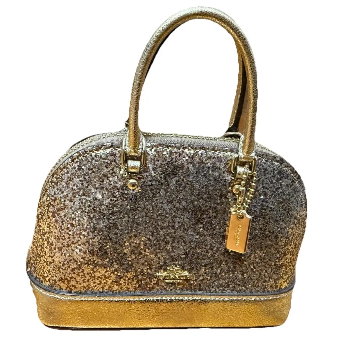 Woman’s X Gold Glitter Micro Mini Sierra Bag Wizard of Oz with Strap by Coach