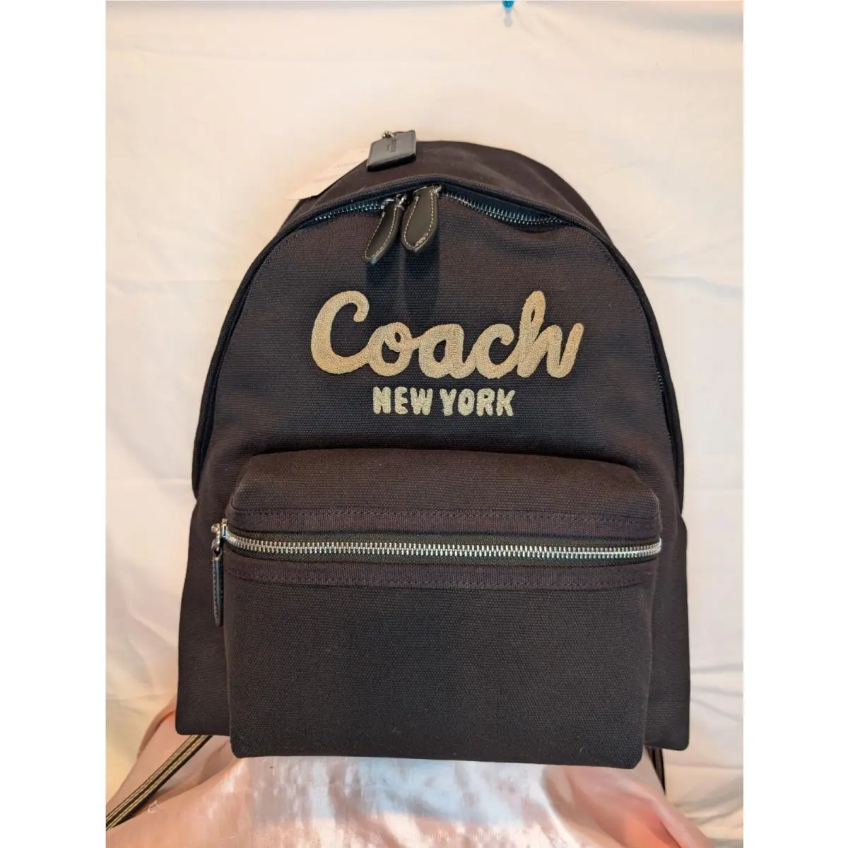 Cargo Backpack Blk Canvas W/cursive `coach York ` Embroidery by Coach
