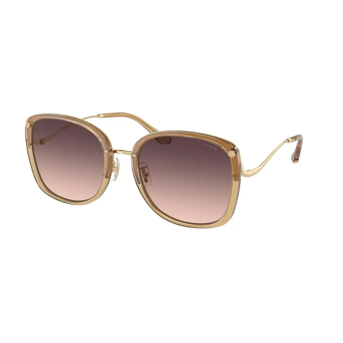 HC 7157 D Cl905 Transparent Fawn Brown P 5736U8 Size 58 Sunglasses by Coach