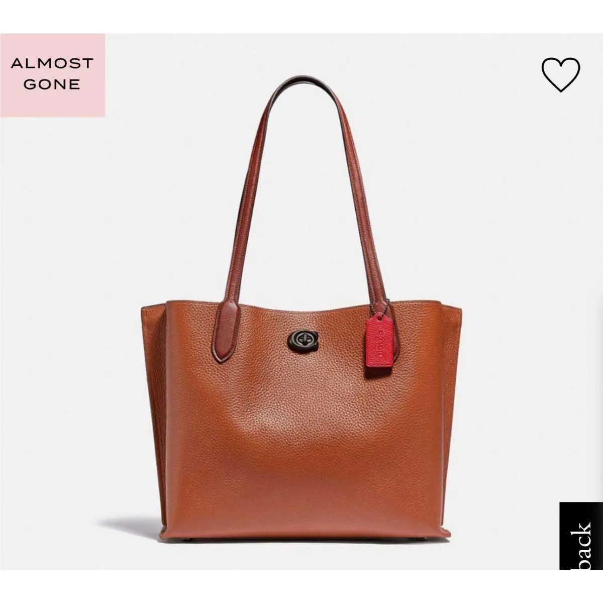 C0692 Willow Leather Tote in Colorblock with Signature Canvas - Saddle by Coach