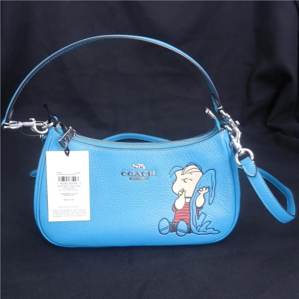 Peanuts Linus Teri Shoulder Bag Pebble Leather Purse CBM31 w/ Tag by Coach