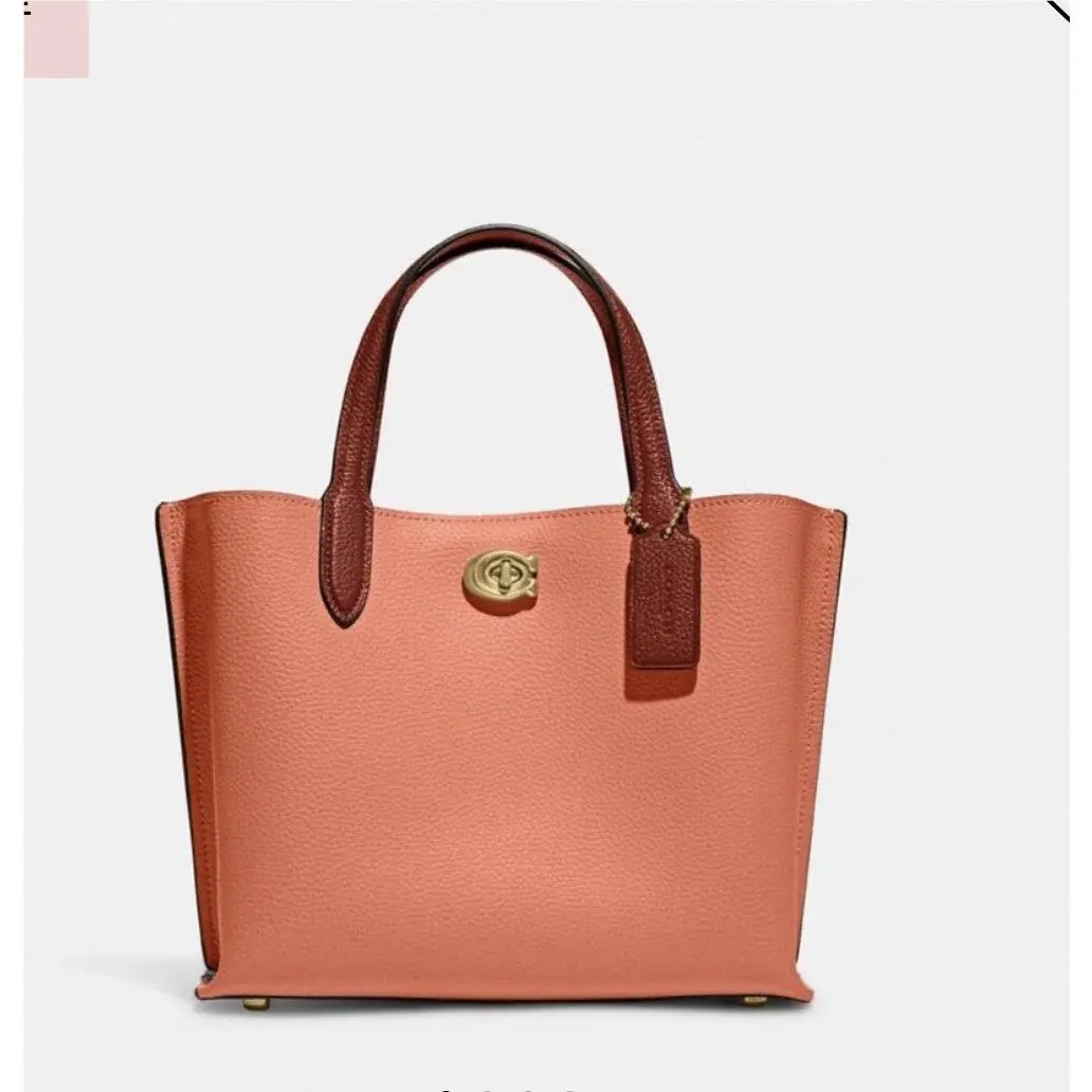 Leather Willow Tote 24 / Light Coral by Coach