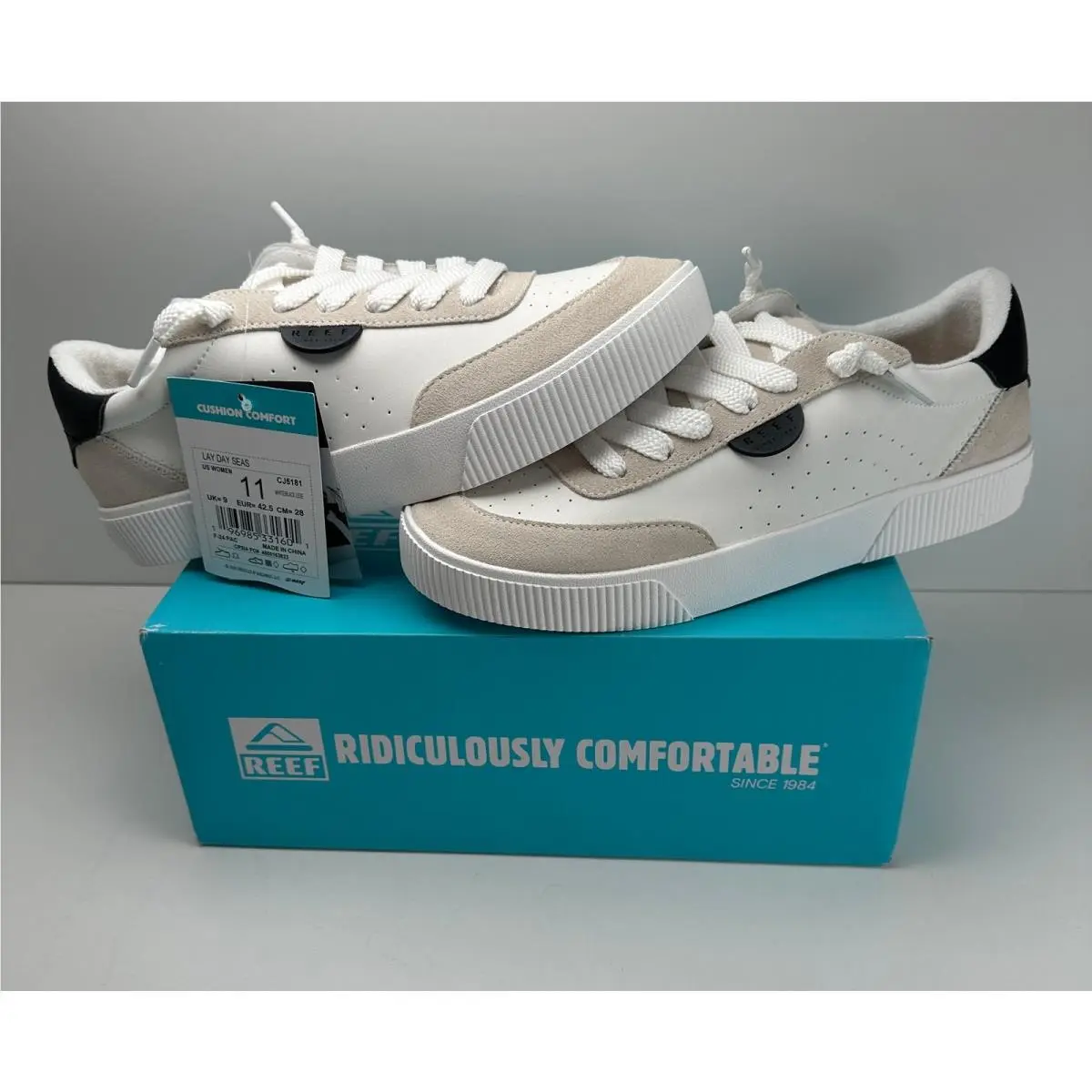 Women`s Lay Day Seas Shoes White/black Lese Size 11 22S by Reef