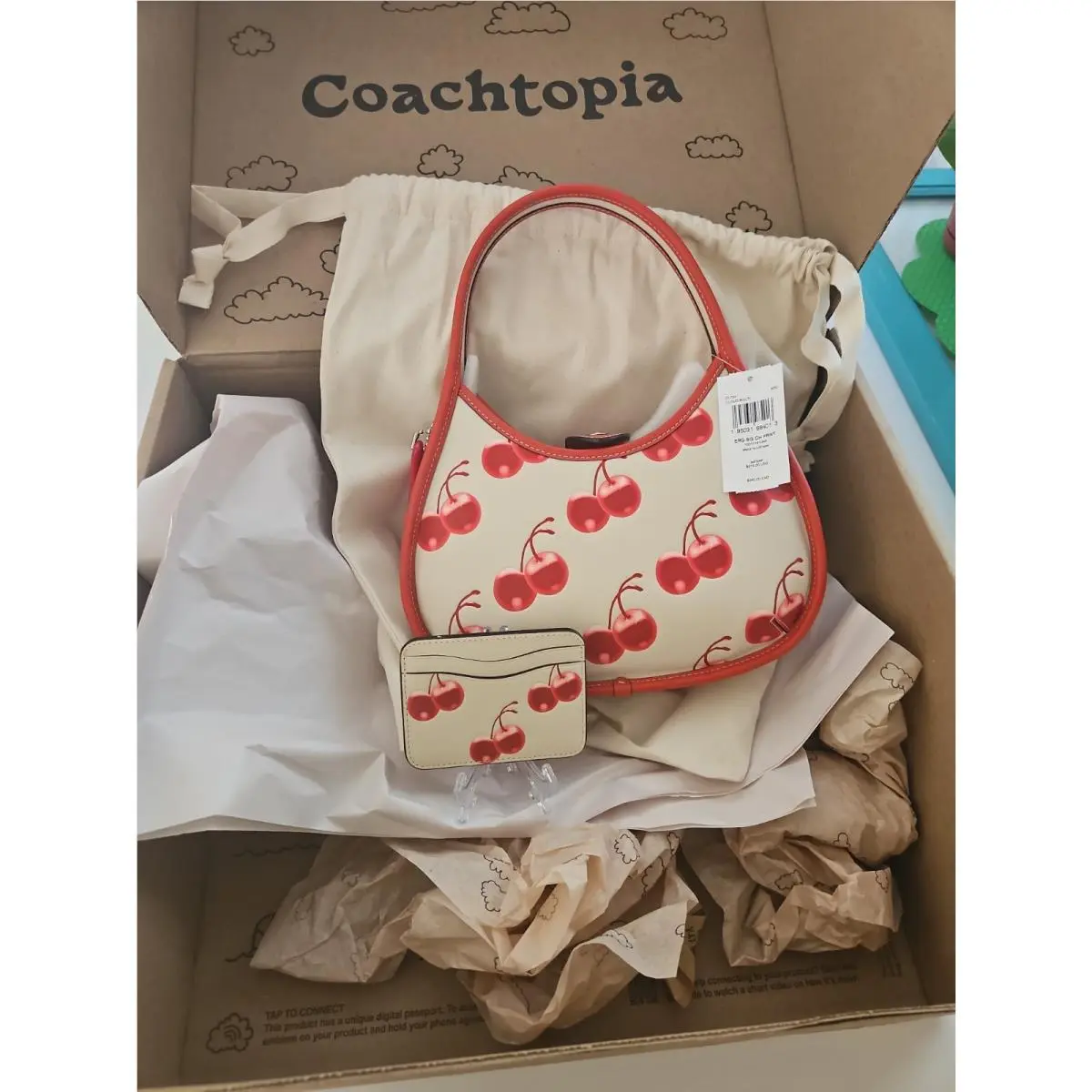 topia Ergo Bag +wallet topia Leather Cherry Print by Coach