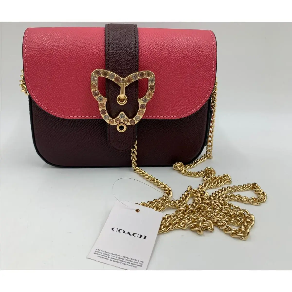 Gemma Crossbody Butterfly Buckle Color Block Leather Purse C6796 J5536 by Coach