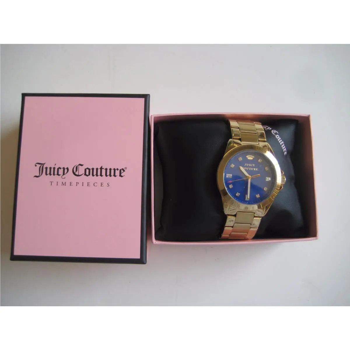 1901120 Women`s Royal Blue Dial Jeweltone Goldtone Band Watch by Juicy Couture