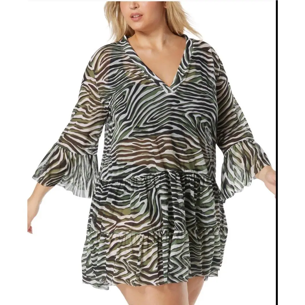 Coco  Women`s Printed Enchant Tiered Swim Dress Cover Up Small by Reef