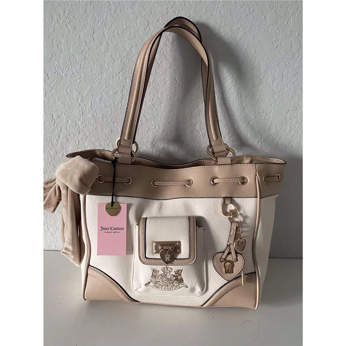 Exclusive Royal To Juicy Tote Daydreamer Soft White W/charm by Juicy Couture