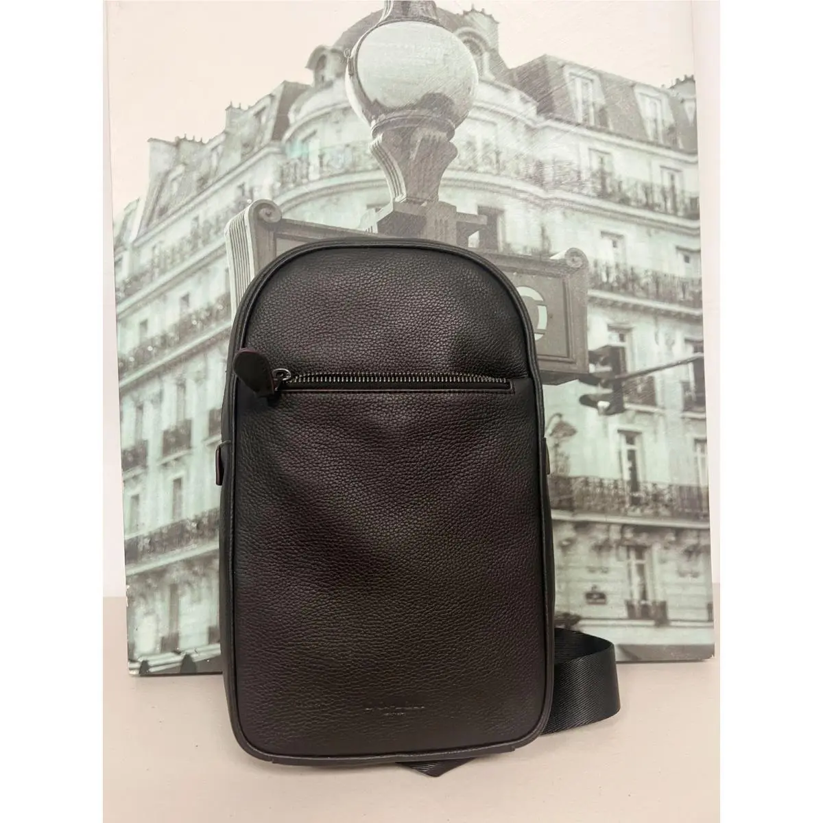 788 Metropolitan Soft Pack Black Pebble Leather Sling Crossbody Bag by Coach