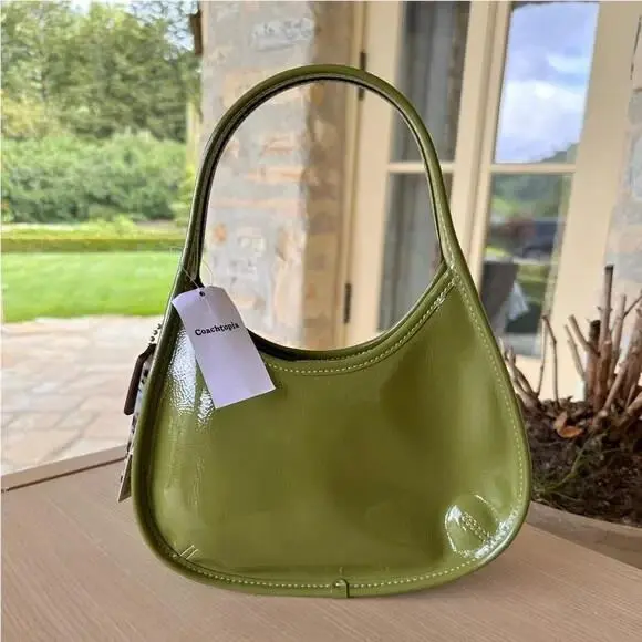 CQ003 Ergo Bag Patent topia Leather Olive Green by Coach