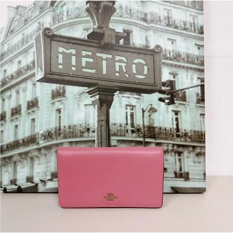 27247 Callie Foldover Chain Clutch IN Rose by Coach