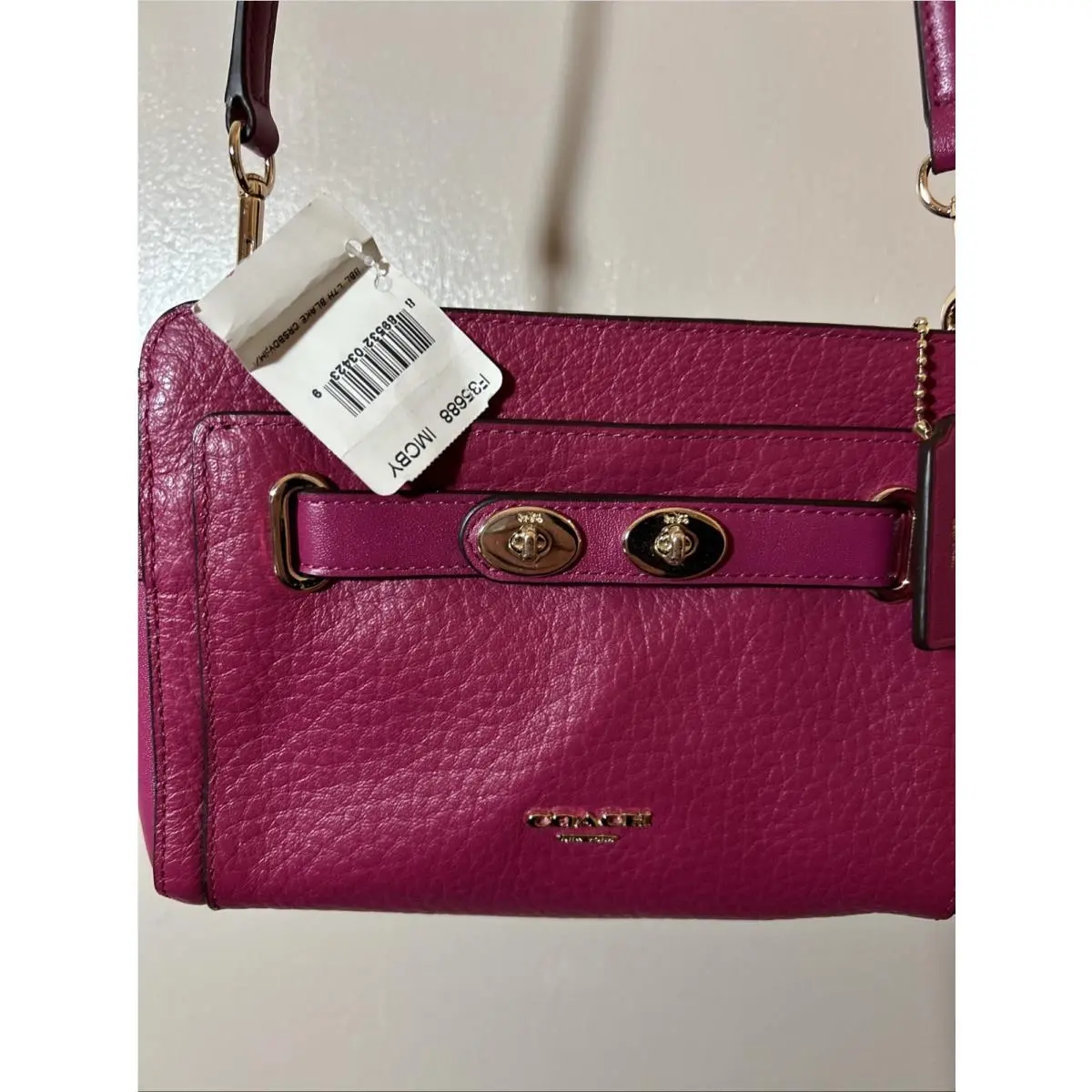 F35688 Mini Pink Pebble Blake Crossbody Purse by Coach