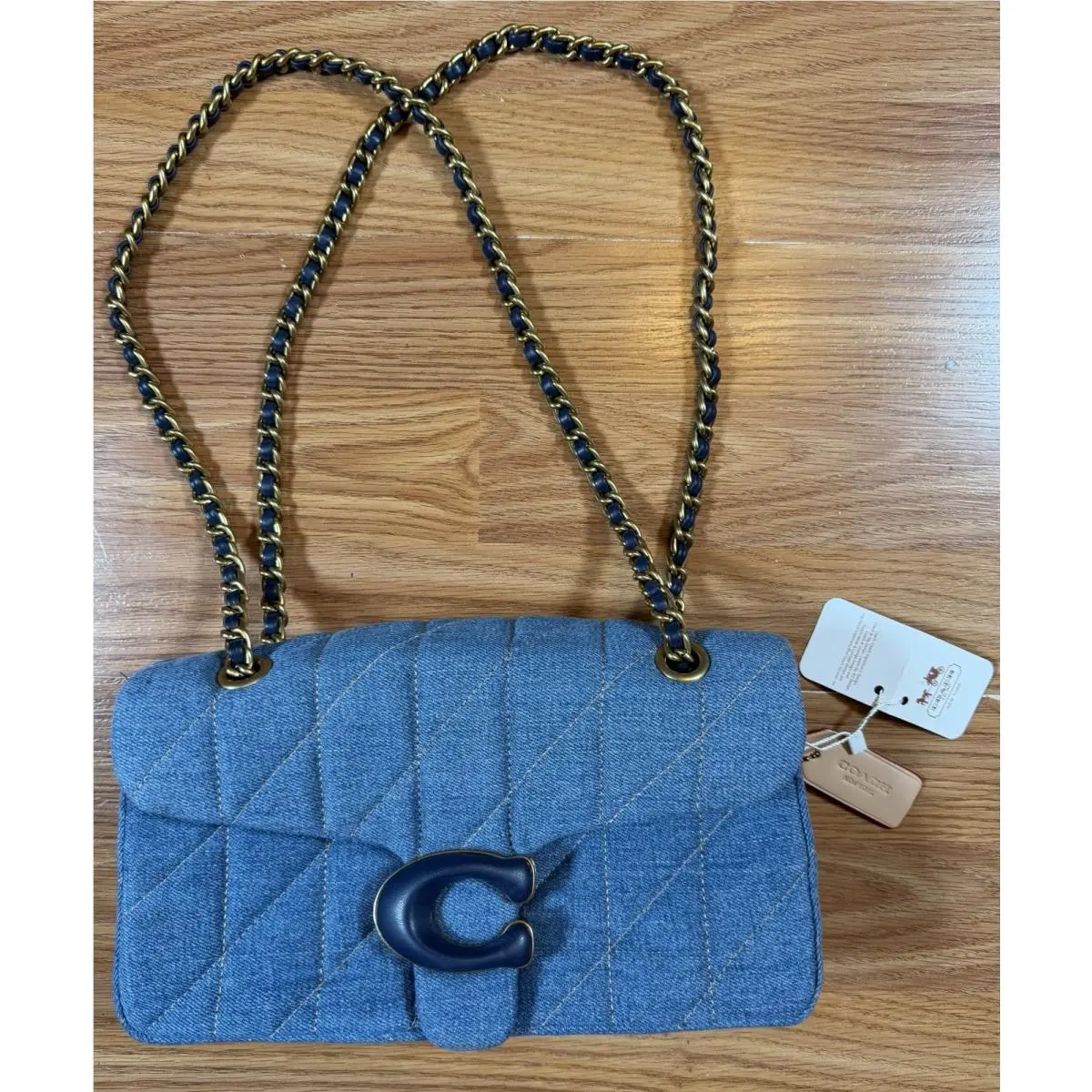 Tabby Denim Brass Indigo Shoulder Bag 20 by Coach