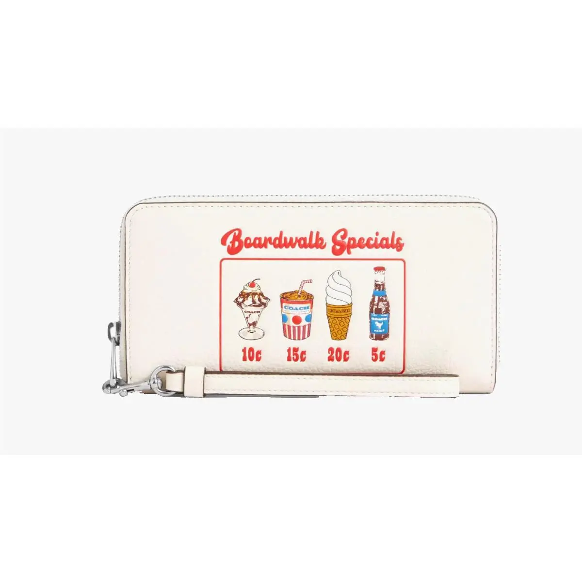 CU382 Long Zip Around Wallet with Boardwalk Graphic Chalk Multi by Coach