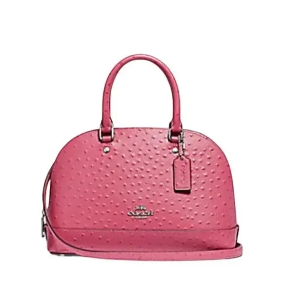 F66932 Embossed Leather Mini Sierra Purse Bag Satchel Sv/strawberry by Coach
