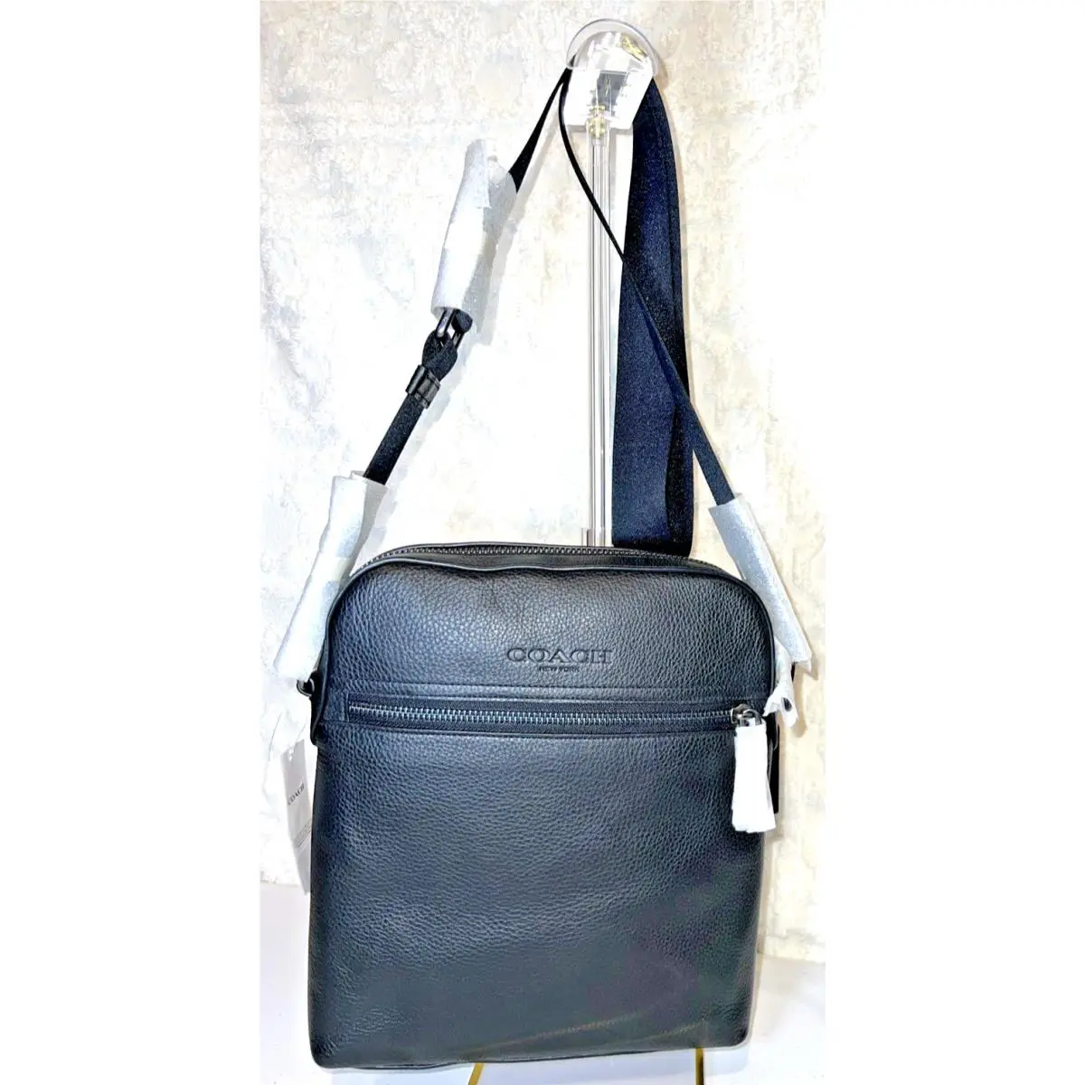 Houston Flight Bag Crossbody Messenger Leather Gunmetal Black by Coach