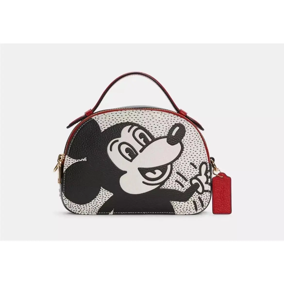 C7234 X Keith Haring Disney Mickey Mouse Serena Satchel Handbag Chalk by Coach