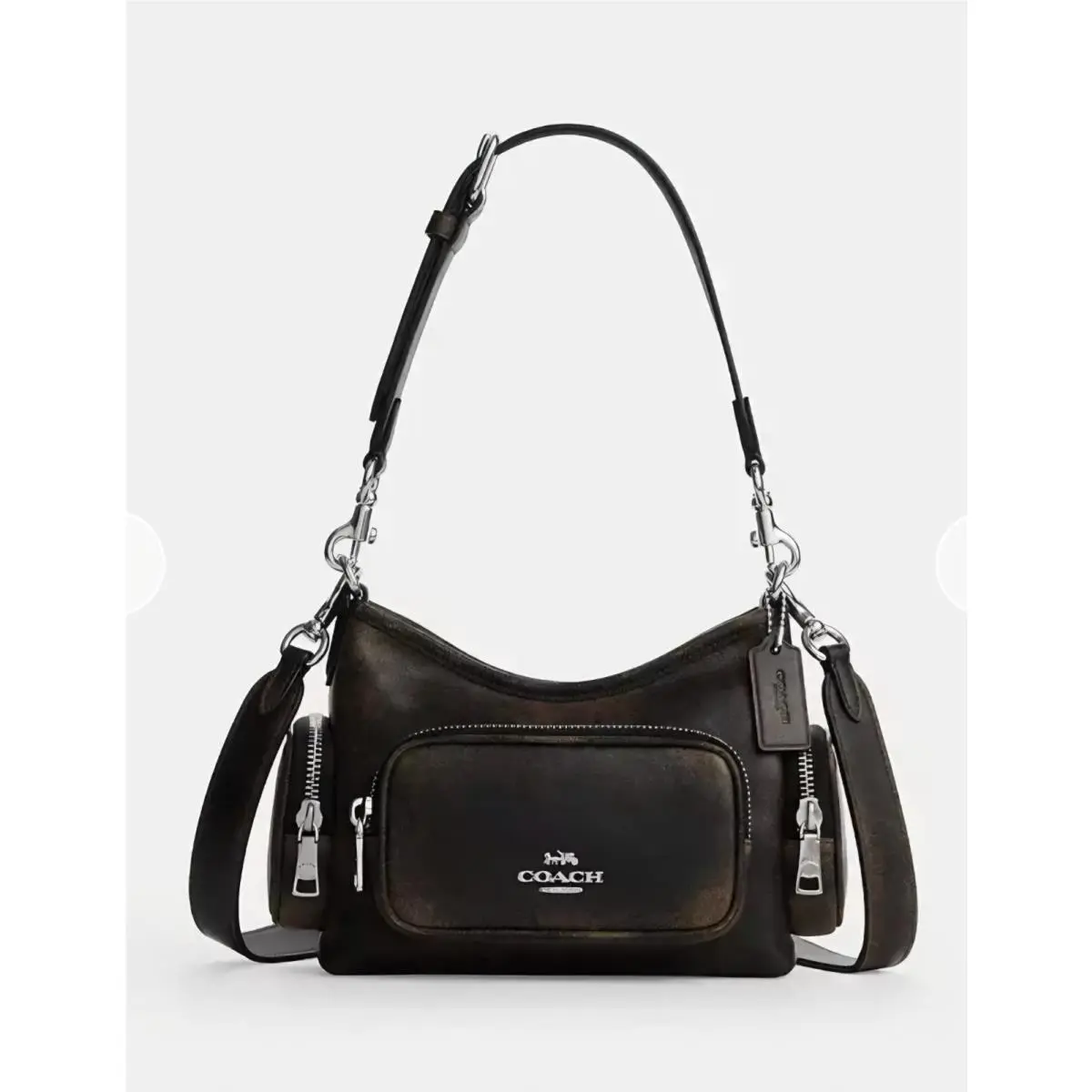 Laurel Shoulder Bag 22 with Pockets In Loved Leather CEU27 Brown by Coach
