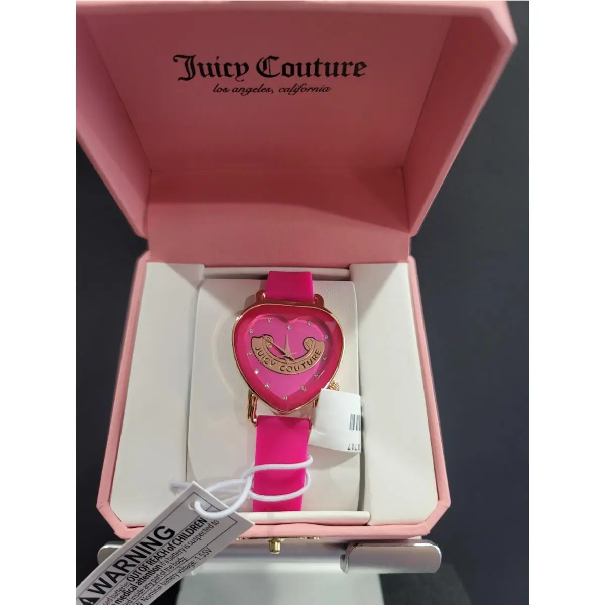 Watch Hot Pink Face W/ Rhinestones Bezel Silicone Buckle Strap by Juicy Couture