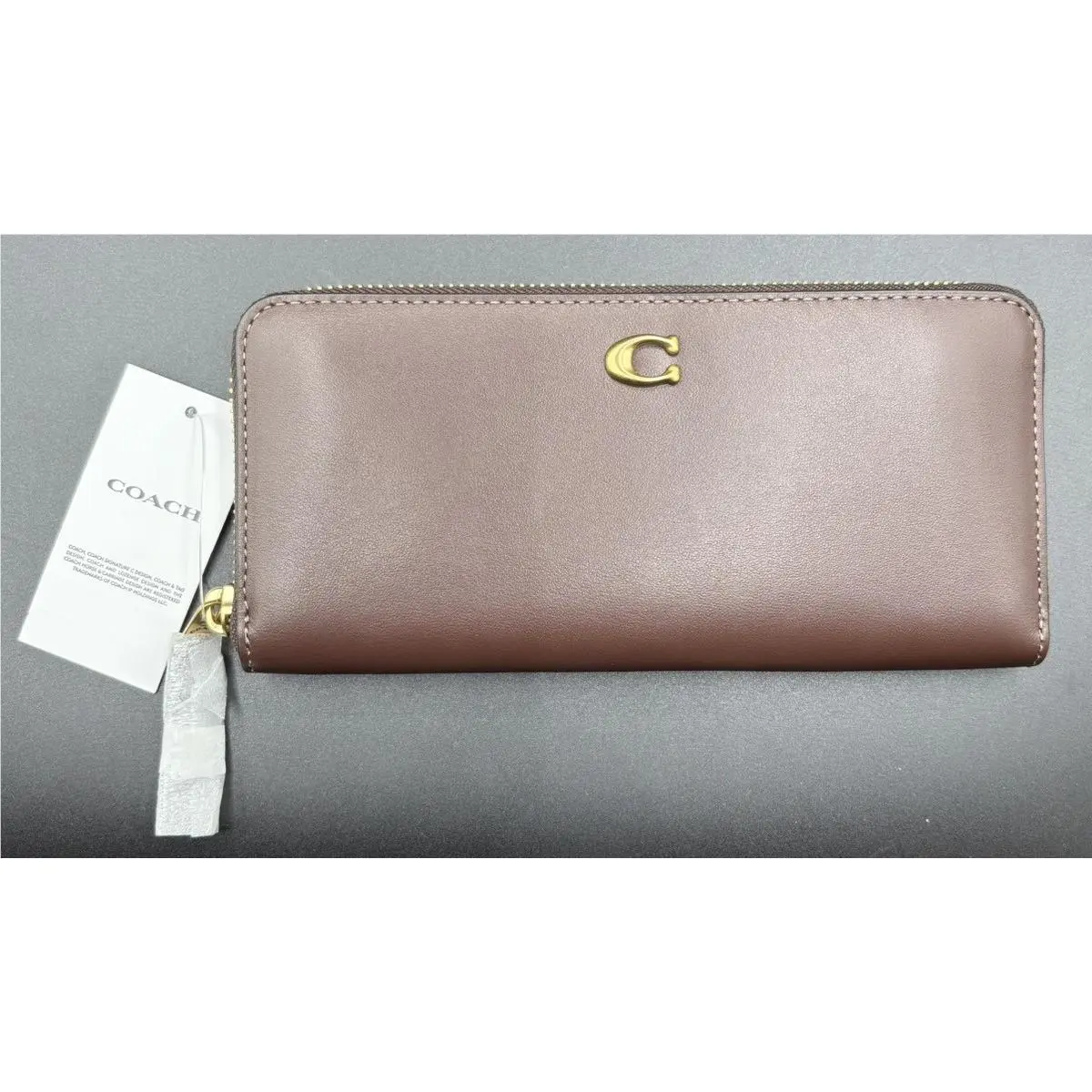 Essential Slim Leather Accordion Zip Wallet Brown MVP040462 by Coach
