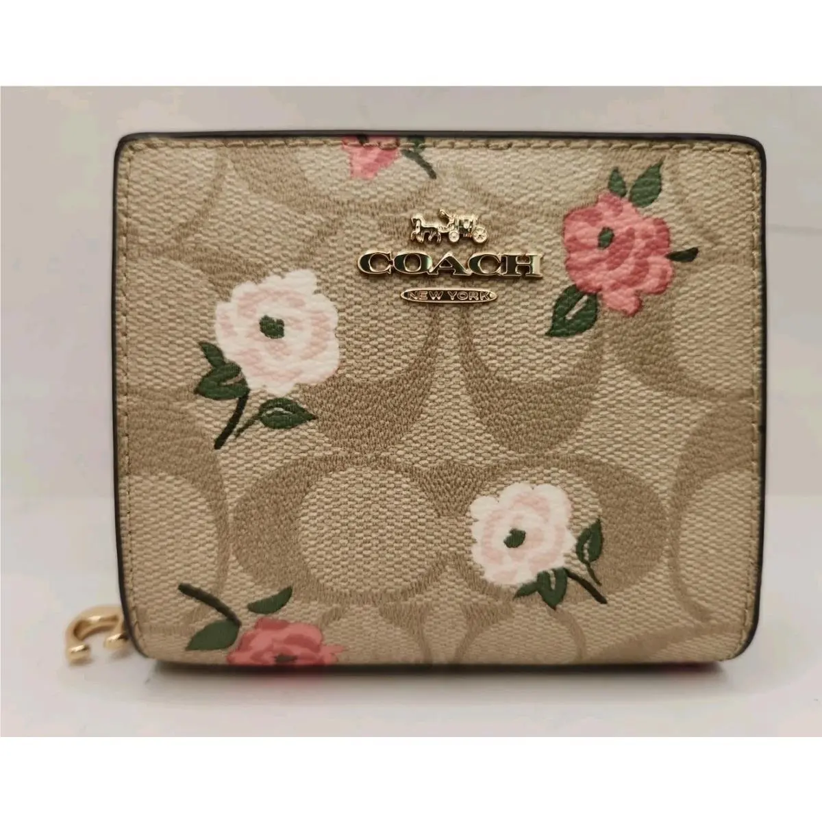 Snap Wallet with Floral Print/signature Canvas. Serial CR969 by Coach