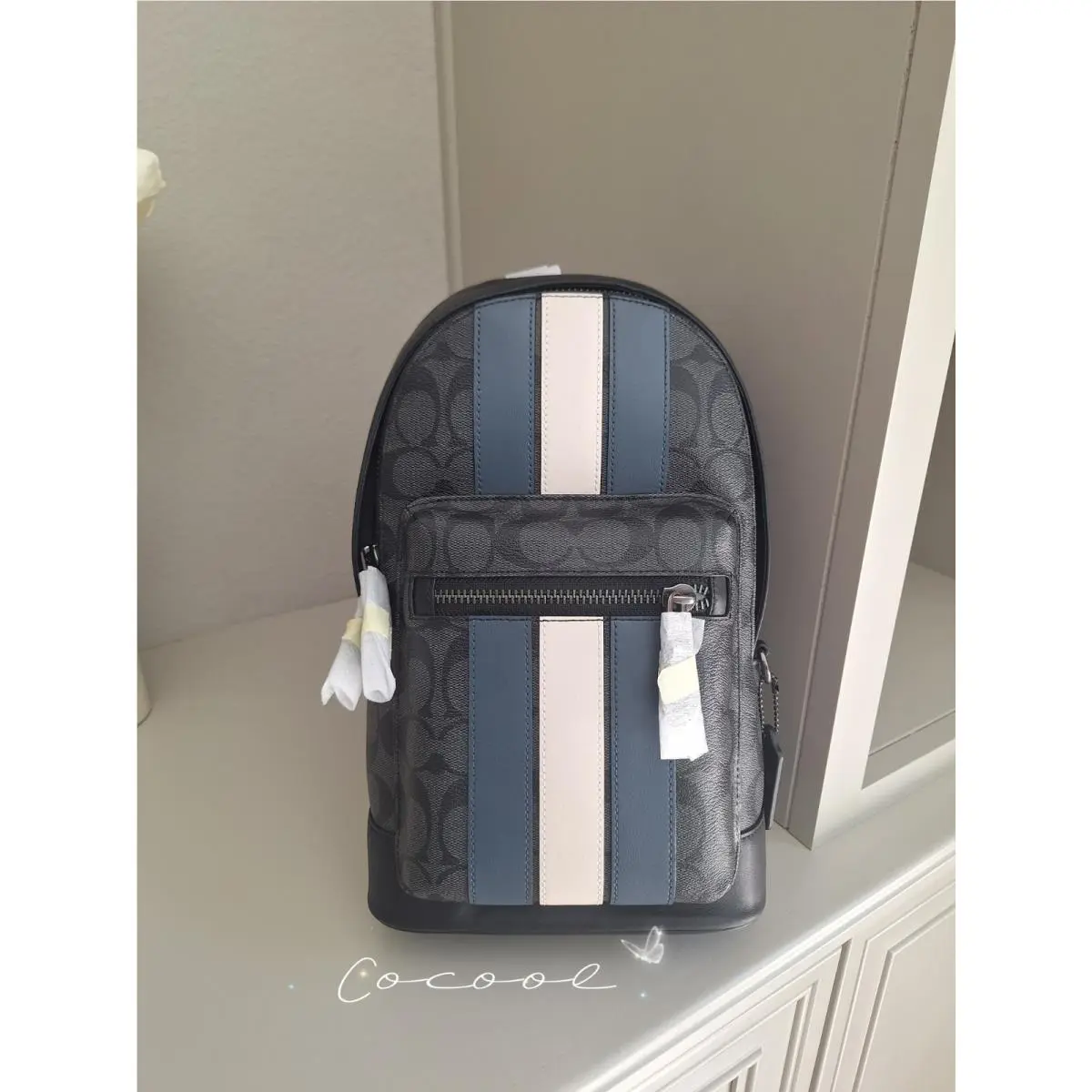 2999 West Pack In Signature Canvas Leather with Varsity Stripe by Coach