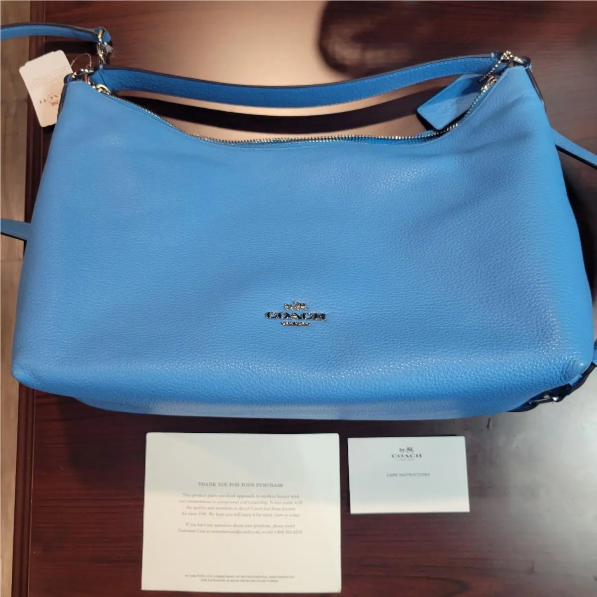 Bag Pbl Lth EW Celeste F36628 Sv/az - Bsn 22571 - Box by Coach