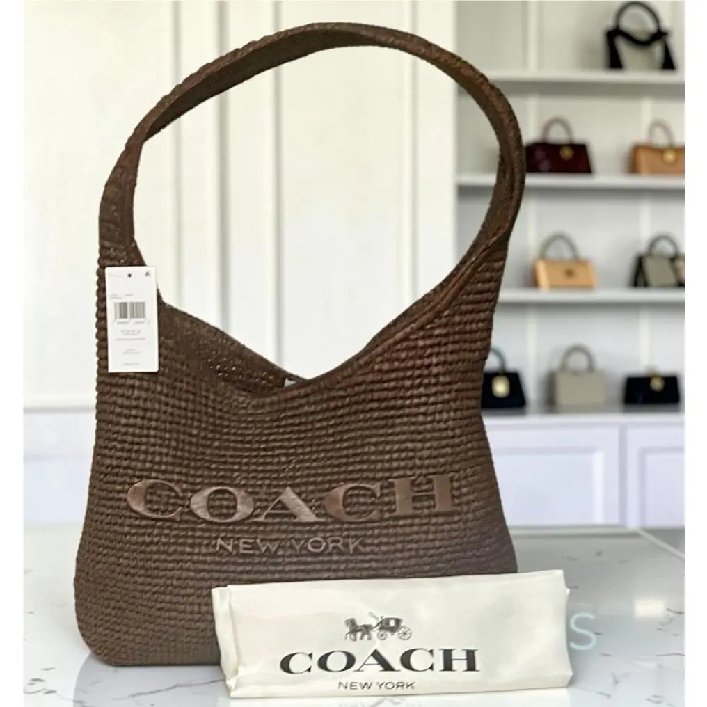 Brooklyn 34 Medium Shoulder Bag in Straw/brass/maple --722A148 by Coach