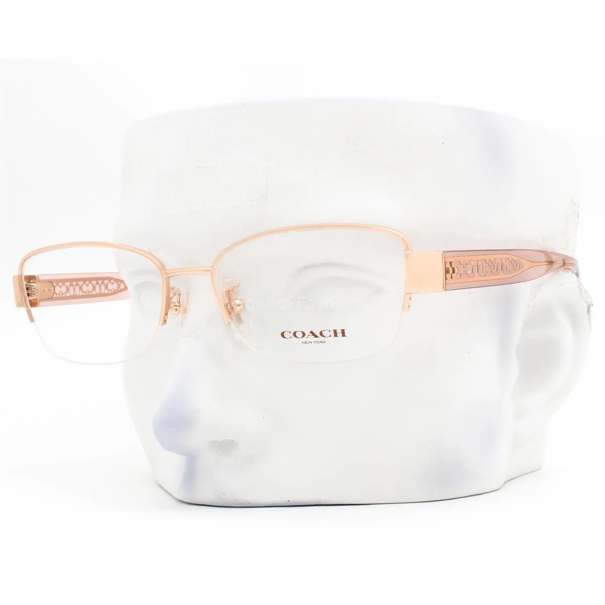 Half Rim Eyeglasses HC 5168 9331 Glasses Shiny Rose Gold Metal 53mm W/case by Coach