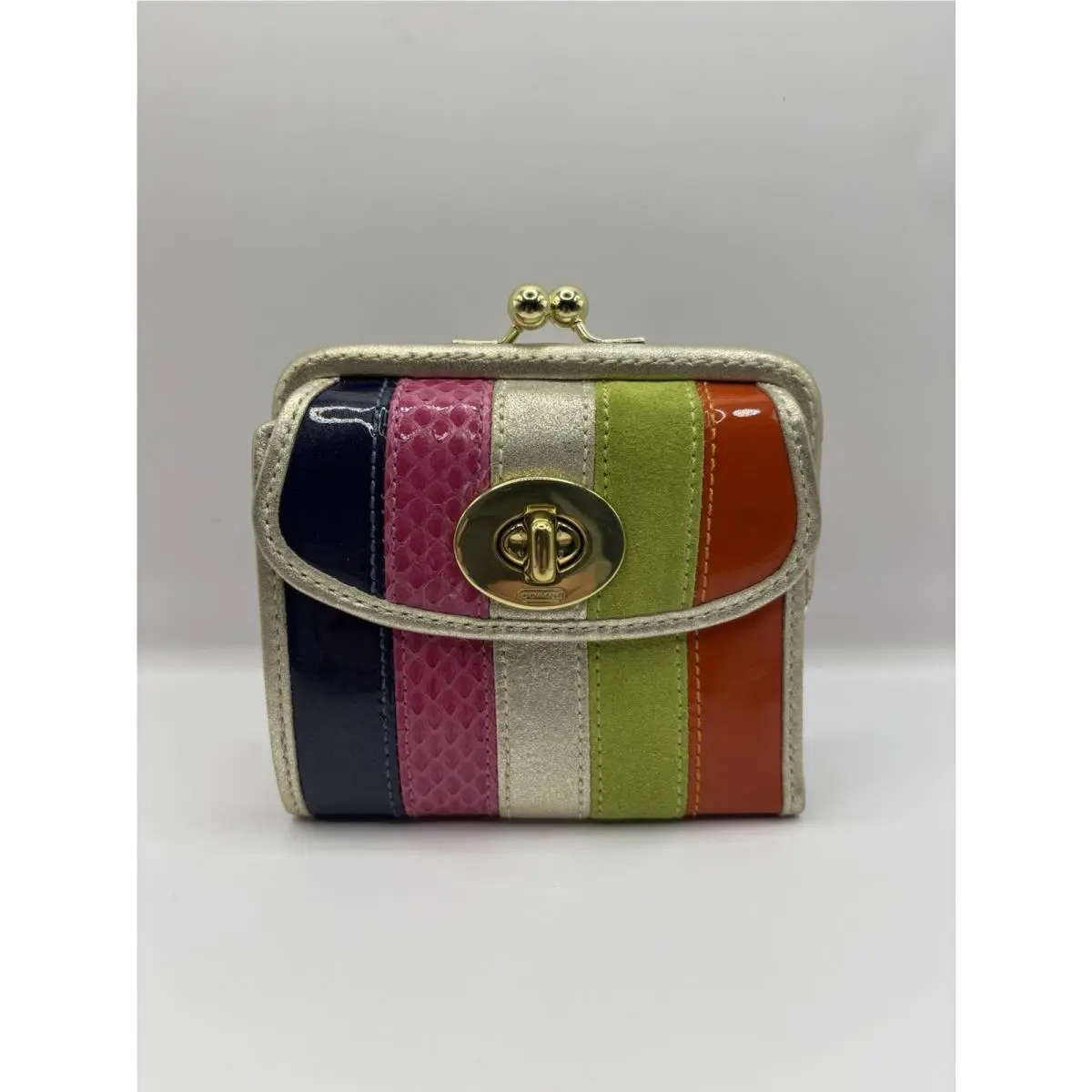 2008  Legacy Madison Pieced Frame Kisslock French Purse 41452 Rare by Coach