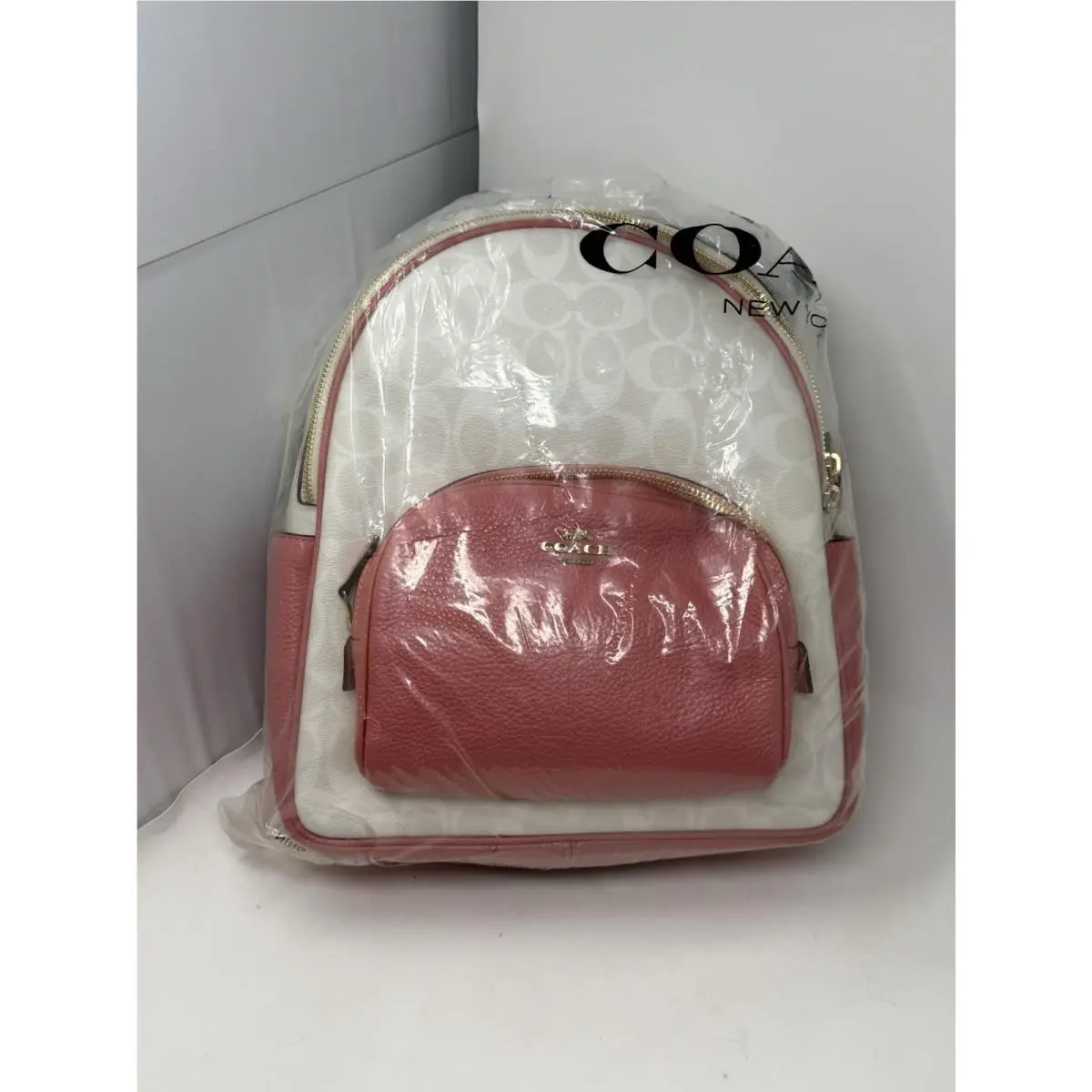Court Backpack and Wallet Pink White by Coach