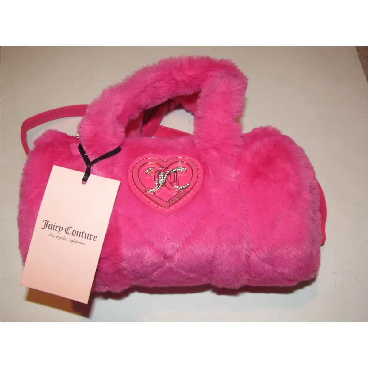 Pink Barrel Purse Bag Fur Fuzzy Furry by Juicy Couture