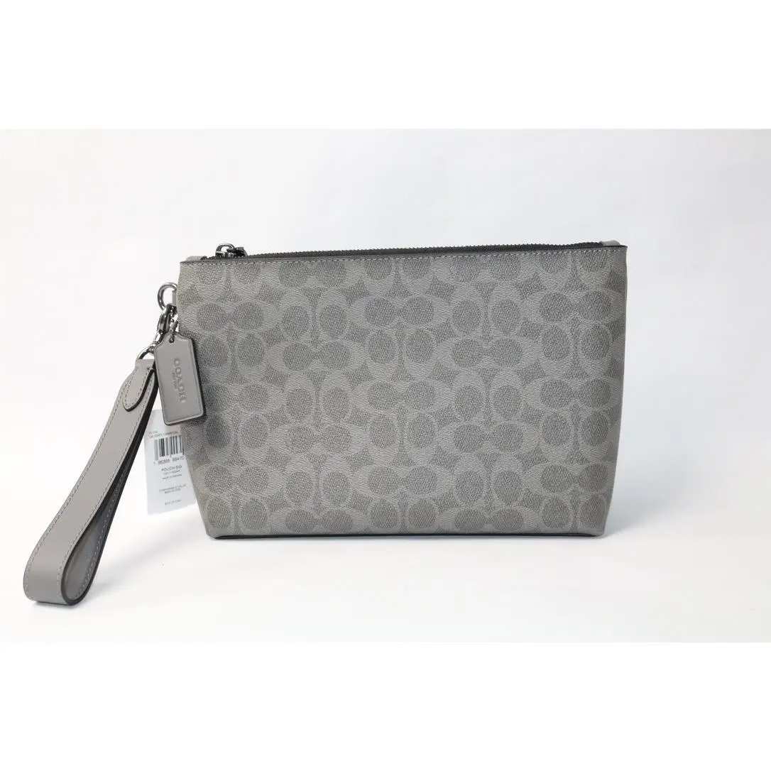 Men`s Pouch In Signature Canvas CCF32 Charcoal/gray by Coach