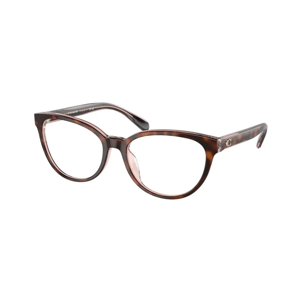 HC 6210 U Tortoise / Transparent Pink 5744 Size 53 Eyeglasses by Coach