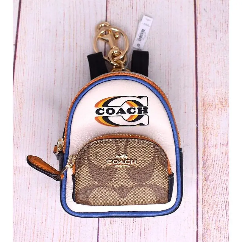 Mini Backpack Purse Charm Keyfob Signature Pebbled Leather CE976 by Coach