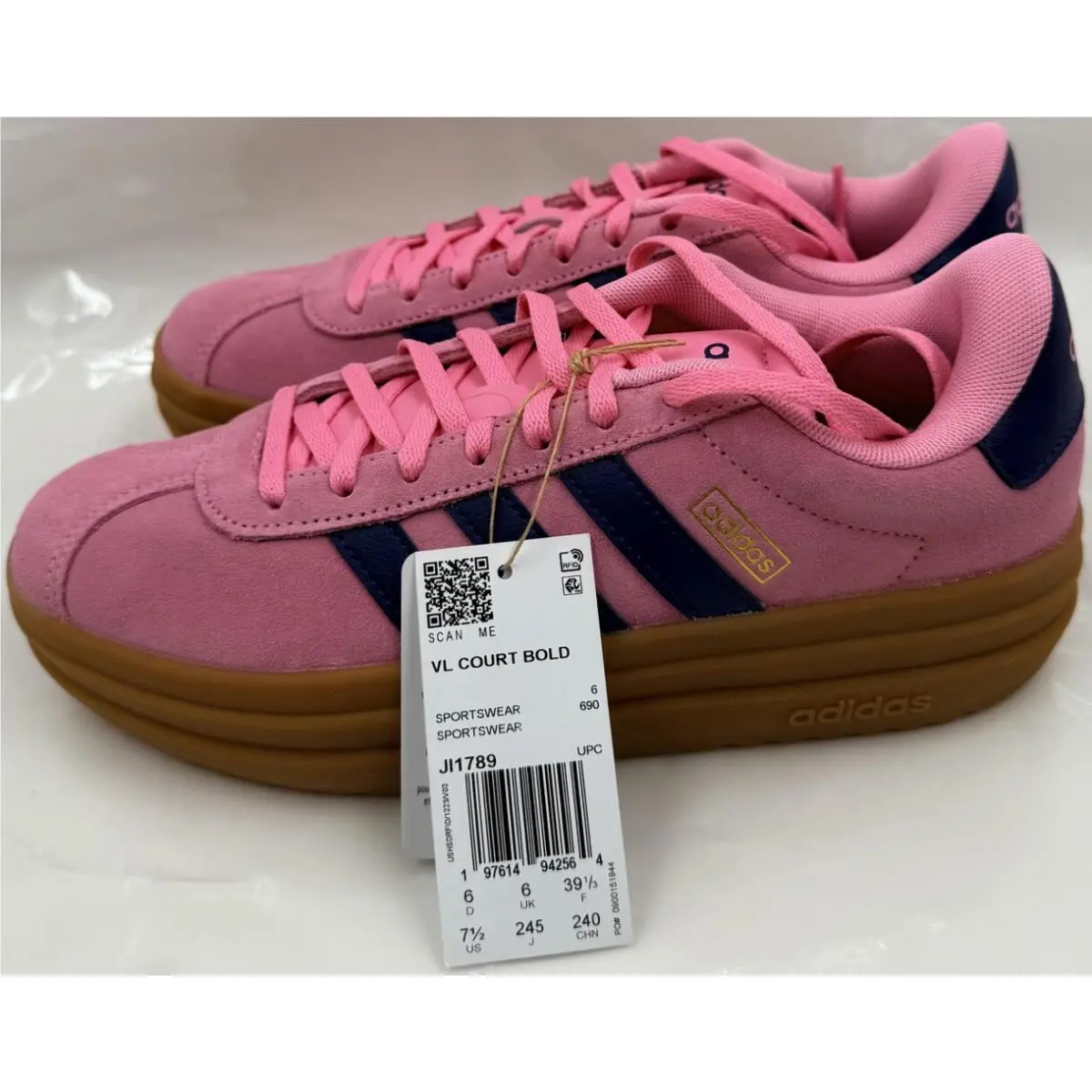 Adidas shoes - VL COURT BOLD - COURT BOLD - JI1789 - BLISS PINK DARK BLUE (UPC: 197614942564) 2
