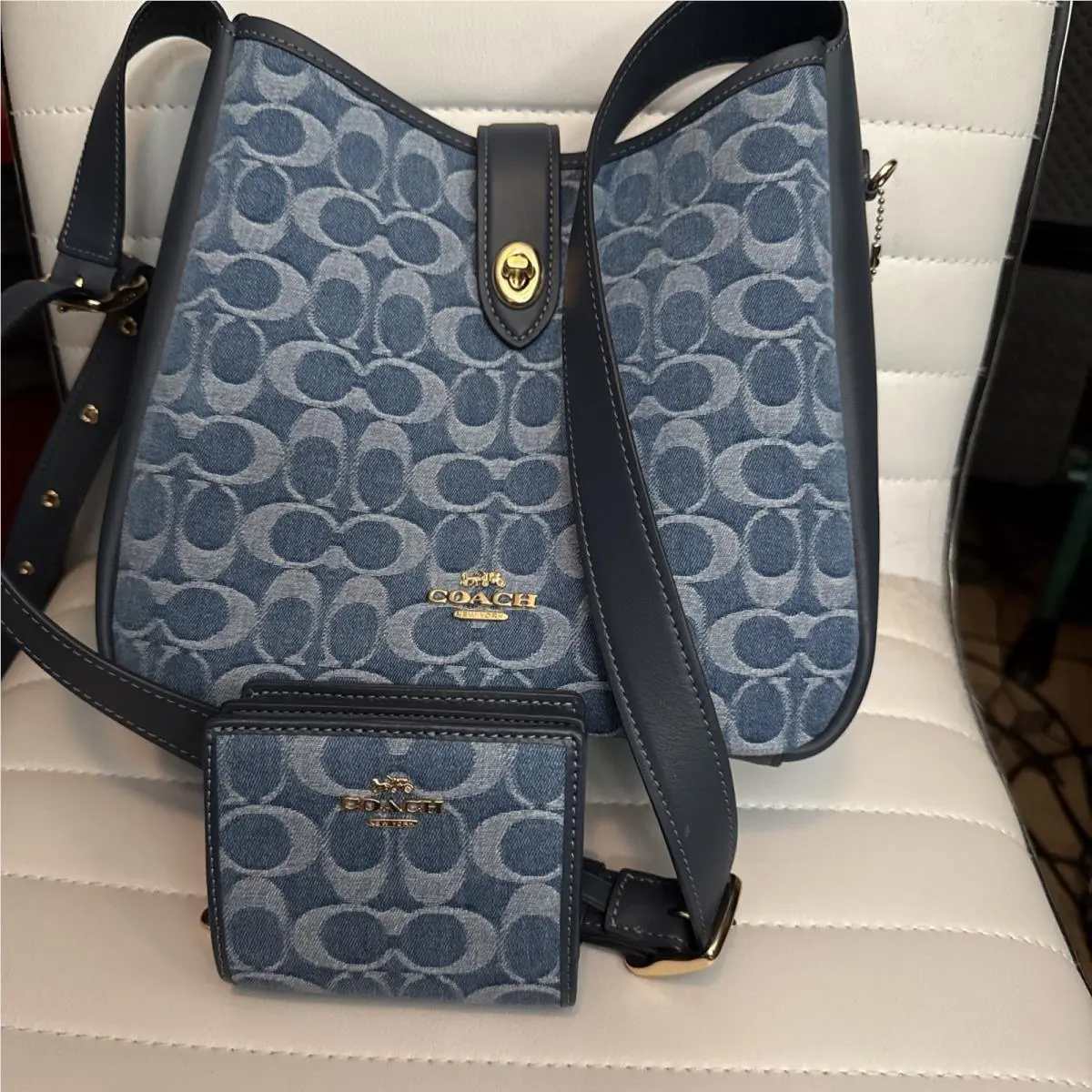 Denim Shoulder/crossbody Handbag with Matching Wallet by Coach