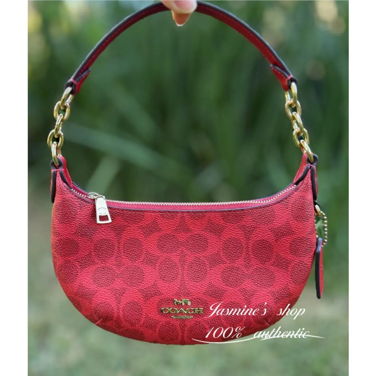 Mini Payton Bag In Signature Canvas CEL06 Im/crimson by Coach