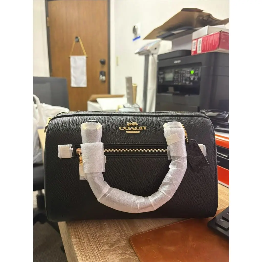Rowan Leather Satchel in Black/gold Hardware by Coach