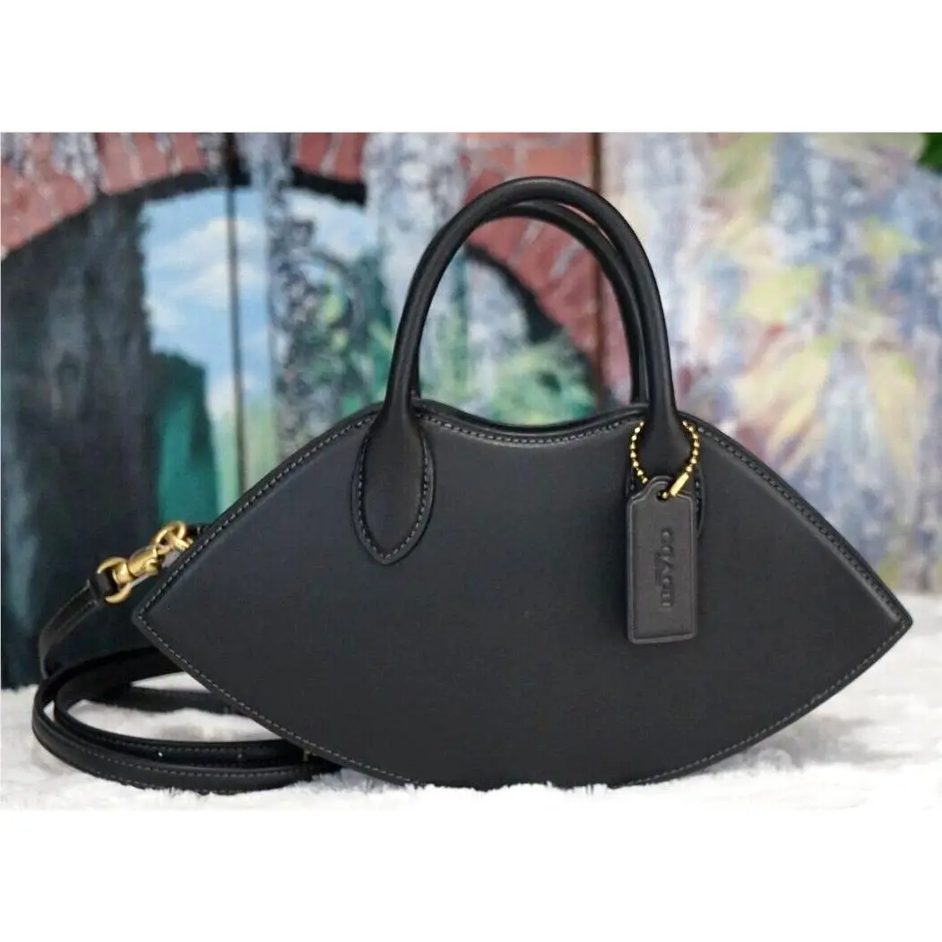 Lip Top-handle X-body Handbag Purse CU856 In Black Glovetanned Leather by Coach