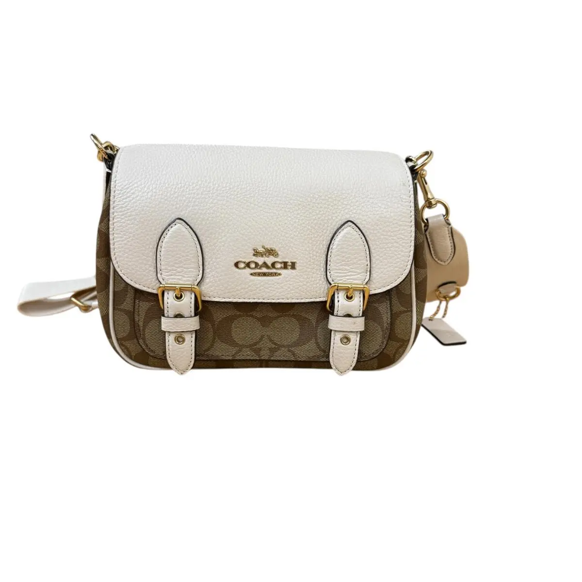 C6781 Lucy Crossbody In Signature Canvas Khaki/chalk Adjustable Strap by Coach