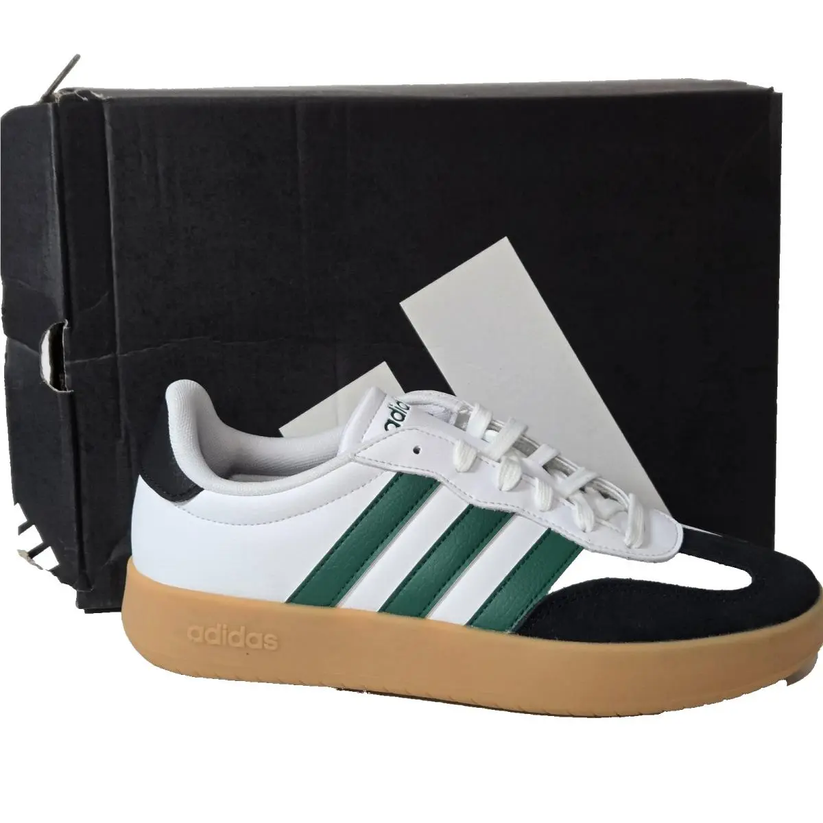 Men`s Barreda Sneakers Shoes White Green Black Size 9.5 by Adidas