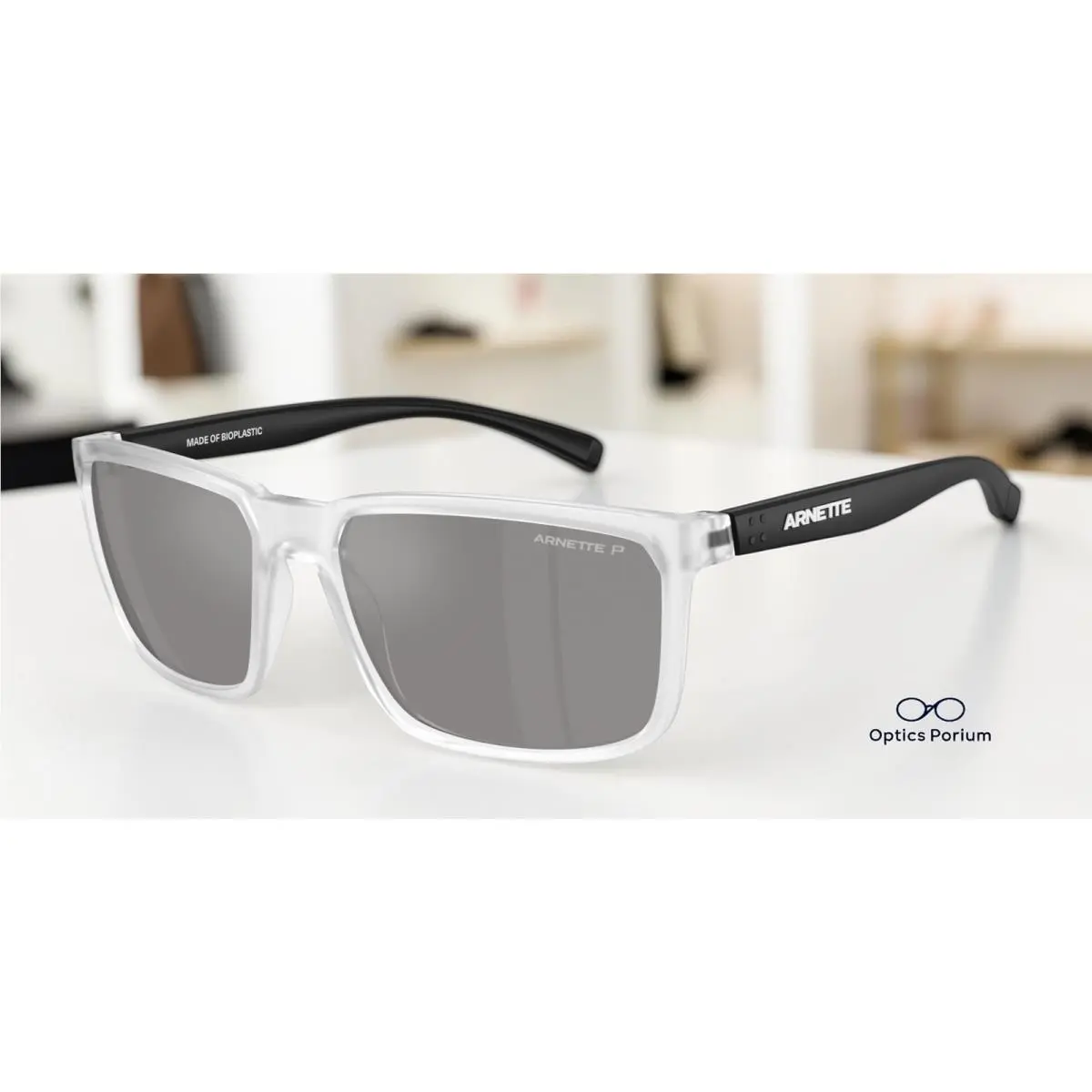 AN4251 2761Z3 Matte Crystal Grey Silver 80 Polarized 58mm Men Sunglasses by Arnette