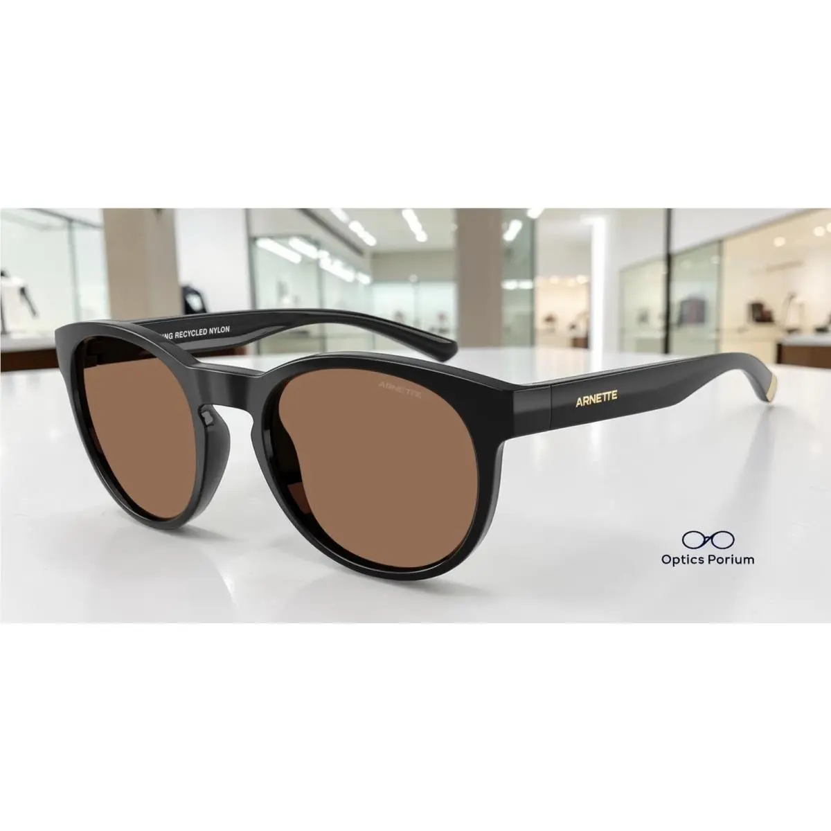 AN4371 290073 Recycled Black Dark Brown 52 mm Men`s Sunglasses by Arnette