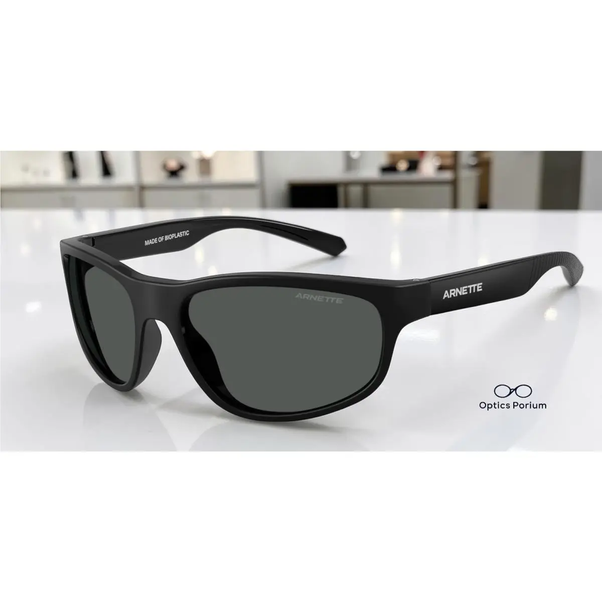 AN4351 290087 E.z. Black Matte Shiny Dark Grey 56 mm Men`s Sunglasses by Arnette