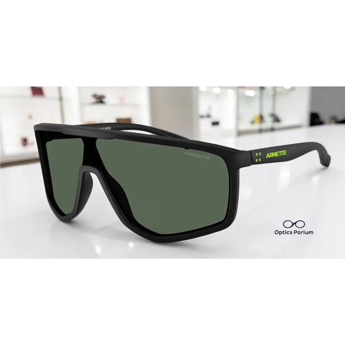 AN4360 290071 Stripe m Matte Black Dark Green 36 mm Men`s Sunglasses by Arnette